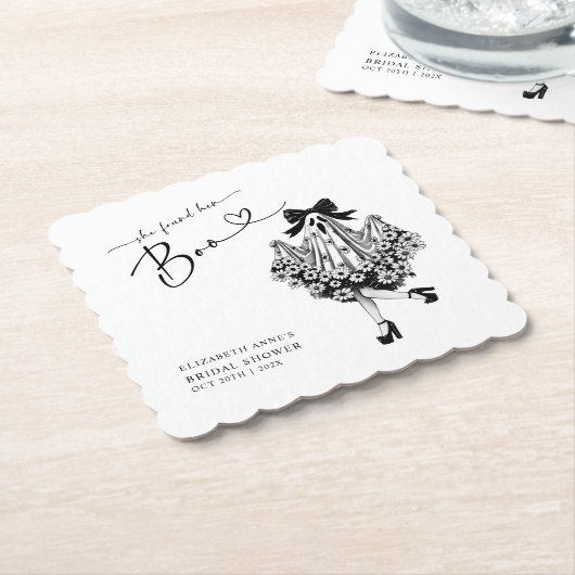 Ze vond haar Boo Ghost Floral Vrijgezellenfeest Kartonnen Onderzetters (Gebogen)