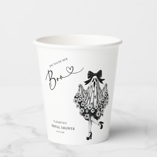 Ze vond haar Boo Ghost Floral Vrijgezellenfeest Papieren Bekers (Voorkant)