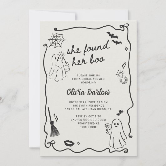 Ze vond haar Boo Grappige Bruiloft Uitnodiging voo (Voorkant)
