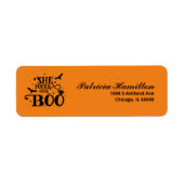 Ze Vond Haar Boo Halloween Bruidsdouche Label (Voorkant)