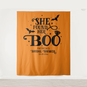 Ze vond haar Boo Halloween Bruiloft Feest Achtergr Wandkleed