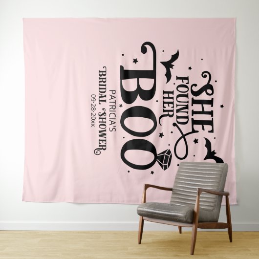 Ze vond haar Boo Halloween Vrijgezellenfeest achte Wandkleed (In Situ (horizontaal))