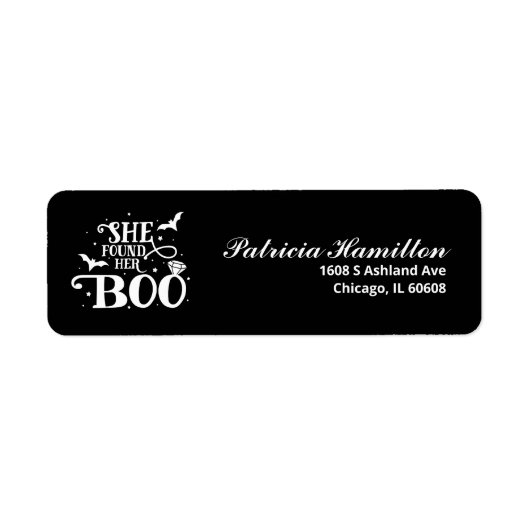 Ze vond haar Boo Halloween Vrijgezellenfeest Etiket (Voorkant)