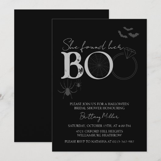 Ze vond haar Boo Halloween Vrijgezellenfeest Kaart (Voorkant / Achterkant)