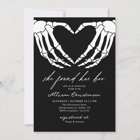 Ze vond haar Boo Halloween Vrijgezellenfeest Kaart (Voorkant)