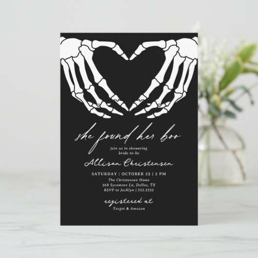 Ze vond haar Boo Halloween Vrijgezellenfeest Kaart (Staand voorkant)