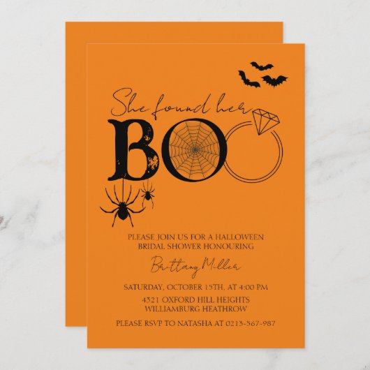 Ze vond haar Boo Halloween Vrijgezellenfeest Kaart (Voorkant / Achterkant)