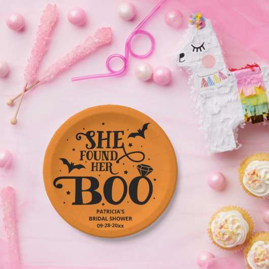 Ze vond haar Boo Halloween Vrijgezellenfeest Papieren Bordje (Feest)