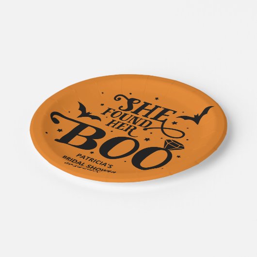 Ze vond haar Boo Halloween Vrijgezellenfeest Papieren Bordje (Gekanteld)