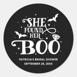 Ze vond haar Boo Halloween Vrijgezellenfeest Ronde Sticker