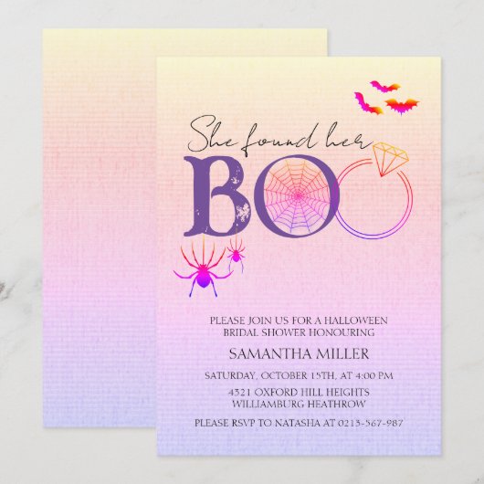 Ze vond haar Boo Pastel Halloween Vrijgezellenfees Kaart (Voorkant / Achterkant)