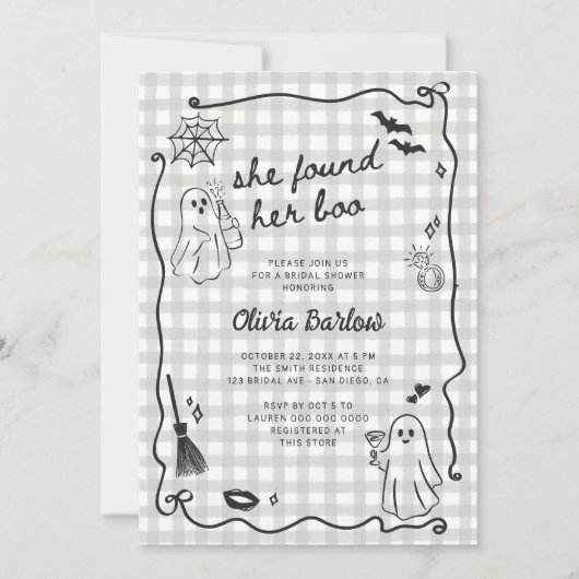 Ze vond haar Boo Quirky Halloween Vrijgezellenfees Kaart (Voorkant)