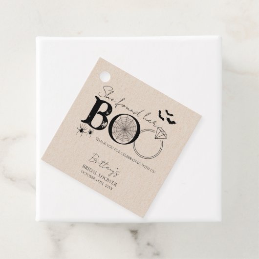 Ze vond haar Boo Rustic Halloween Bruids Bruiloft  Bedankjes Labels (In situ)