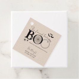Ze vond haar Boo Rustic Halloween Bruidsmeisjesfee Bedankjes Labels
