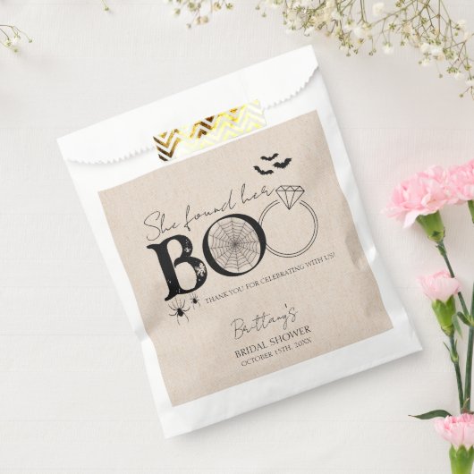 Ze vond haar Boo Rustic Halloween Bruidsmeisjesfee Bedankzakje (Gezegeld)