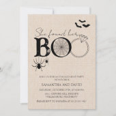 Ze vond haar Boo Rustic Halloween Verloving Kaart (Voorkant)