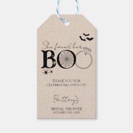 Ze vond haar Boo rustige Halloween bruidsdouche Cadeaulabel