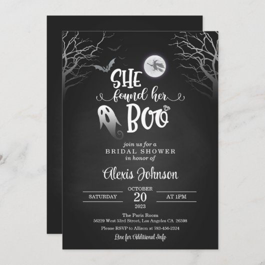 Ze vond haar Boo Vrijgezellenfeest met Ghost Kaart (Voorkant / Achterkant)