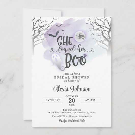 Ze vond haar Boo Vrijgezellenfeest met Ghost (Purp Kaart (Voorkant)