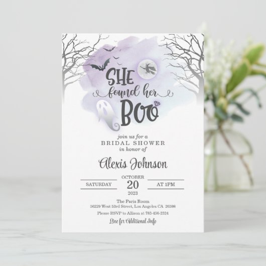 Ze vond haar Boo Vrijgezellenfeest met Ghost (Purp Kaart (Staand voorkant)