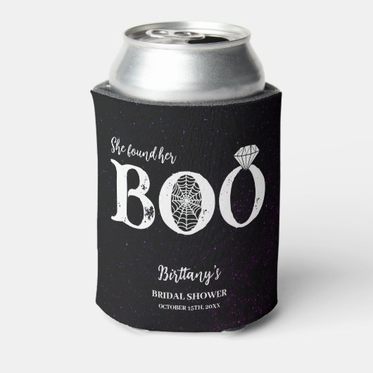 Ze vond haar Boo Zwarte Halloween Bruidsdiner Blikjeskoeler (Blikje Achterkant)