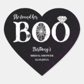 Ze vond haar Boo Zwarte Halloween Bruidsdiner Hart Sticker (Voorkant)
