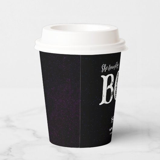 Ze vond haar Boo Zwarte Halloween Bruidsdiner Papieren Bekers (Rechts)