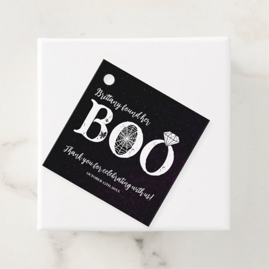 Ze vond haar Boo Zwarte Halloween Bruidsdouche Bedankjes Labels (In situ)