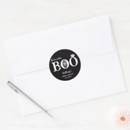Ze vond haar Boo Zwarte Halloween Bruidsdouche Ronde Sticker