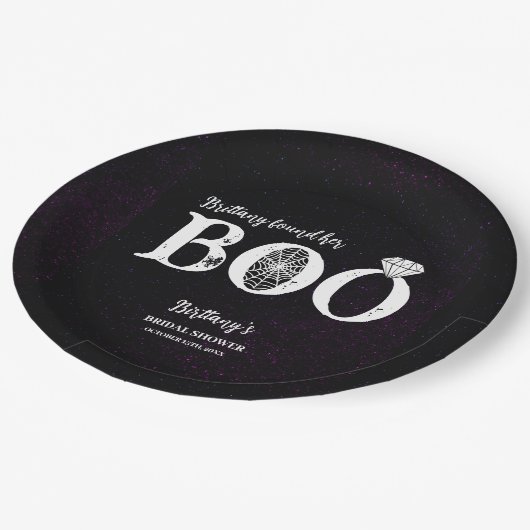Ze vond haar Boo Zwarte Halloween Bruidsmeisjesfee Papieren Bordje (Gekanteld)