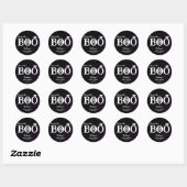 Ze vond haar Boo Zwarte Halloween Bruiloftsfeest Ronde Sticker (Vel)