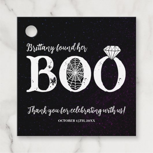 Ze vond haar Boo Zwarte Halloween Bruiloftsontbijt Bedankjes Labels (Voorkant)