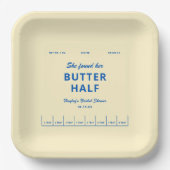 Ze vond haar boter half bruiloftsborrel papieren bordje (Voorkant)