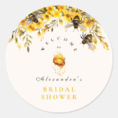 Ze vond haar bruidsdouche Rustic Honey Ronde Sticker (Voorkant)