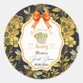 Ze vond haar bruidsfeest Honey  Ronde Sticker (Voorkant)