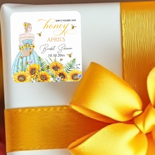 Ze Vond Haar Bruidsfeest Honey Vierkante Sticker