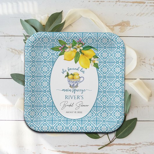 Ze vond haar bruidsfeestje 'Main Squeeze' Papieren Bordje