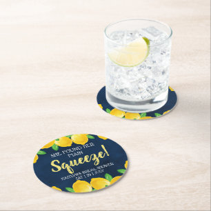 Ze vond haar bruiloft in Main Squeeze Lemon Ronde Kartonnen Onderzetter