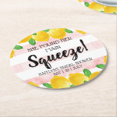 Ze vond haar bruiloft Lemon Bruidsfeestje Ronde Kartonnen Onderzetter (Gebogen)