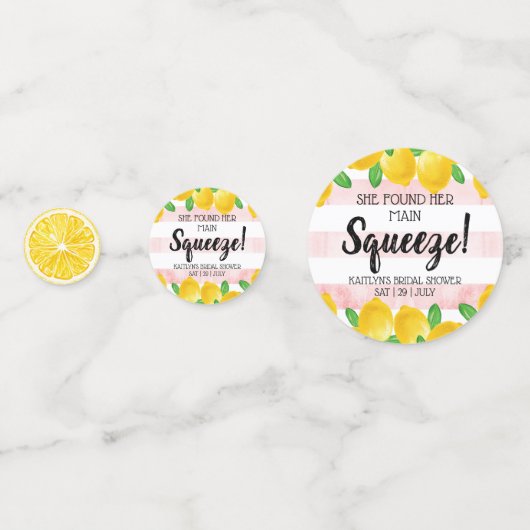 Ze vond haar bruiloft lemon bruidsshower confetti (Voorkanten)