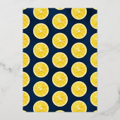 Ze vond haar bruiloft met citroen thema folie uitnodiging (Achterkant)