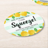 Ze vond haar bruiloft met citroen thema ronde kartonnen onderzetter (Gebogen)