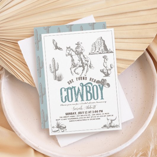 Ze Vond Haar Cowboy Bruiloftsborrel Kaart