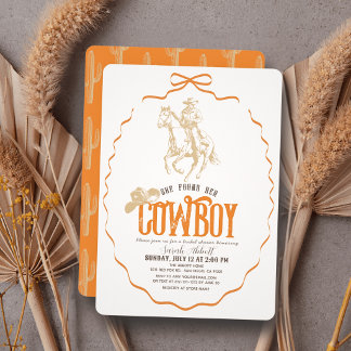 Ze Vond Haar Cowboy Oranje Bruiloft Feest Kaart