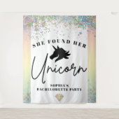 Ze vond haar eenhoorn vrijgezellenfeest achtergron wandkleed (Voorkant)