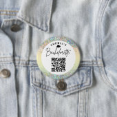 Ze Vond Haar Eenhoorn Vrijgezellenfeest QR Code Dr Ronde Button 7,6 Cm (In situ)