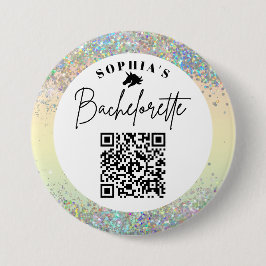 Ze Vond Haar Eenhoorn Vrijgezellenfeest QR Code Dr Ronde Button 7,6 Cm
