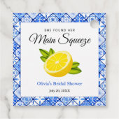 Ze vond haar grote liefde citroen bruidsdouche bedankjes labels (Achterkant)