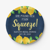 Ze vond haar grote liefde citroen bruidsdouche papieren bordje (Voorkant)