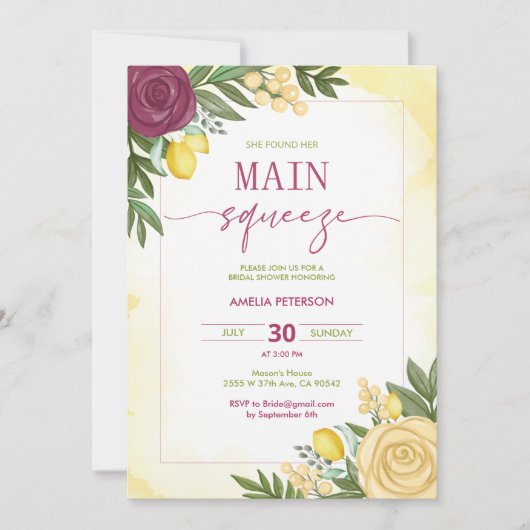 Ze vond haar grote liefde Citroen Bruiloftsborrel Kaart (Voorkant)